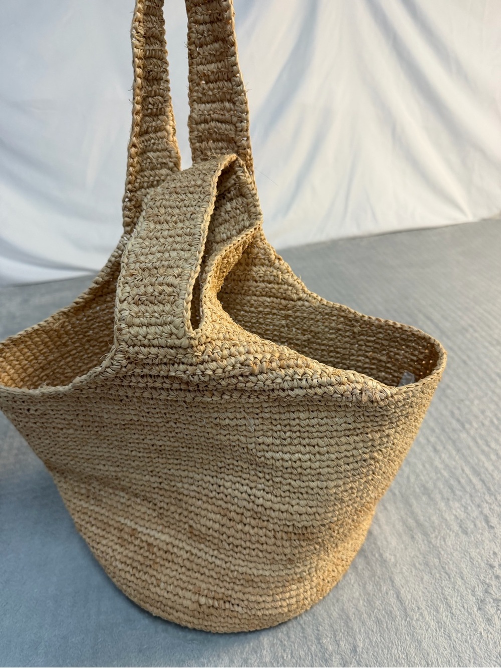 Aerie Raffia Woven Beach Tote | Boho Coastal Summer Straw Bag - Picture 3 of 12